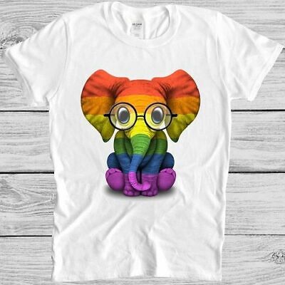 CUCCIOLO di elefante Occhiali T Shirt Arcobaleno GAY Pride Orgoglio LGBT SOHO SOHO TEE M369
