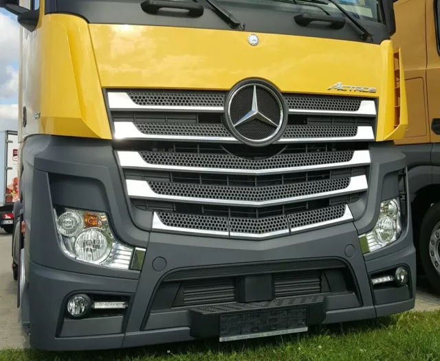 für MERCEDES ACTROS IV ab 2011 Chrom Grill Leisten Edelstahl