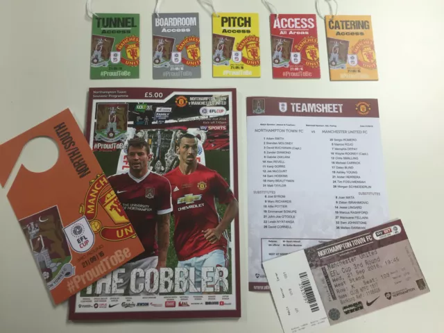 NORTHAMPTON TOWN vs MANCHESTER UNITED | PROGRAMME | TEAMSHEET | TICKET | PASSES