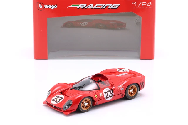 Ferrari 330 P4 #23 Daytona 1967 (Bandini/Amon) - Modellino Bburago 1:24 Die-Cat Rosso