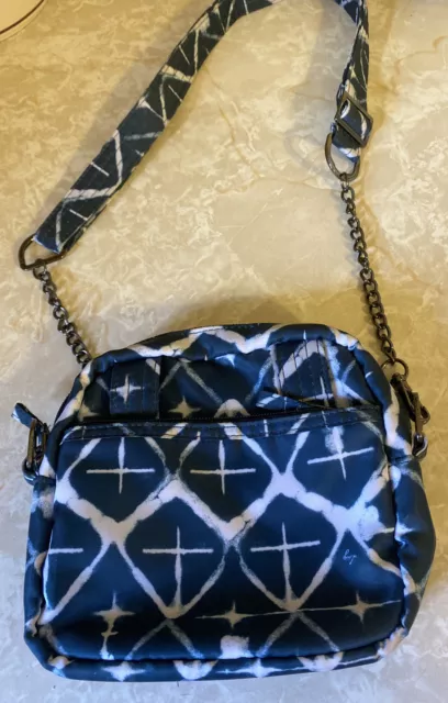 Lug RFID Quilted SWING Crossbody Diamond Navy Blue Removable Strap Belt Loops