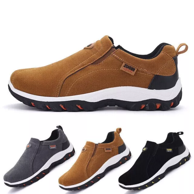 Mens Slip on Sport Shoes Outdoor Loafers Casual Walking Sneakers Hiking Trainers