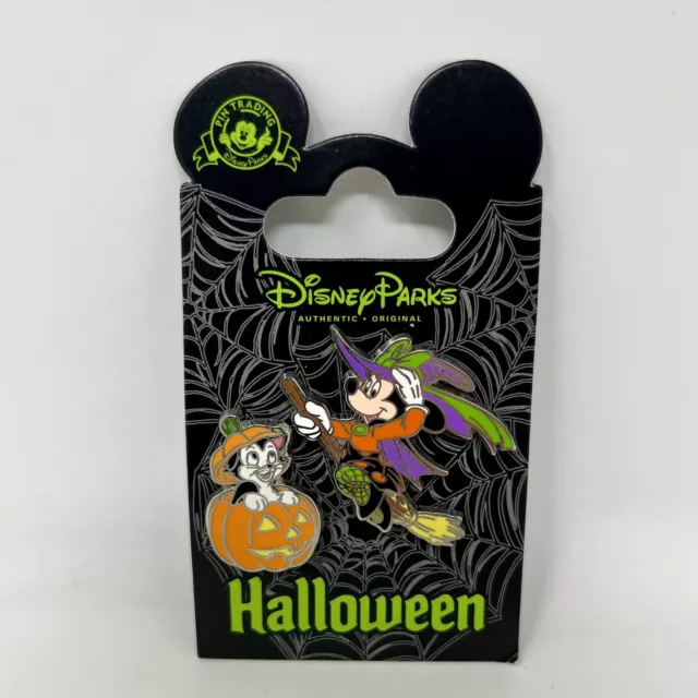 Disney Parks Halloween 2015 Witch Minnie Mouse Figaro Trick or Treat Pin New WDW