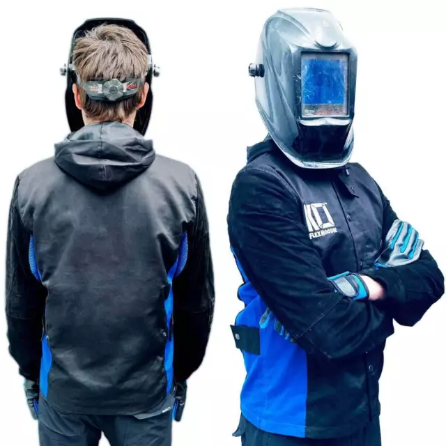 FlexHoodie™ The Lightest Welding Jacket | Leather & Cotton Pro Breathable Hooded