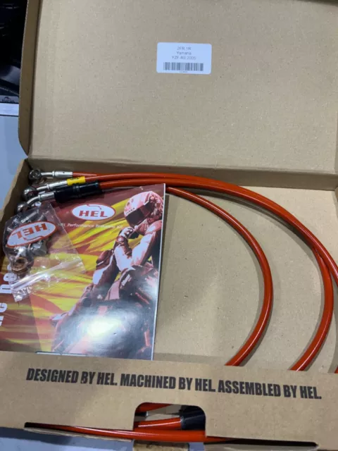 NEW GENUINE HEL BRAKE HOSES for YAMAHA YZF R6 2005 2 front x 1 rear RED