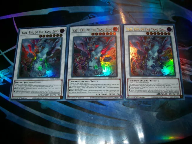 3x Yazi, Evil of the Yang Zing 1st Edition Ultra Rare GFP2-EN131 Yu-Gi-Oh!