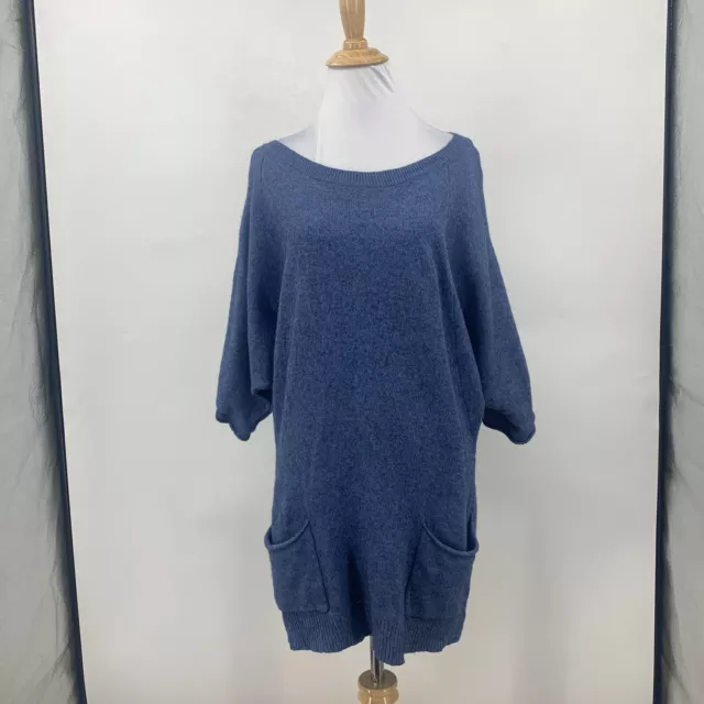 BCBGMaxazria Sweater Dress Women L Large Lambswool Cashmere Blend Dolman Sleeve 2