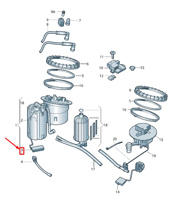 AUDI A4 B8 Fuel Gauge Sender 8K0919673D NEW GENUINE £141.45 PicClick UK