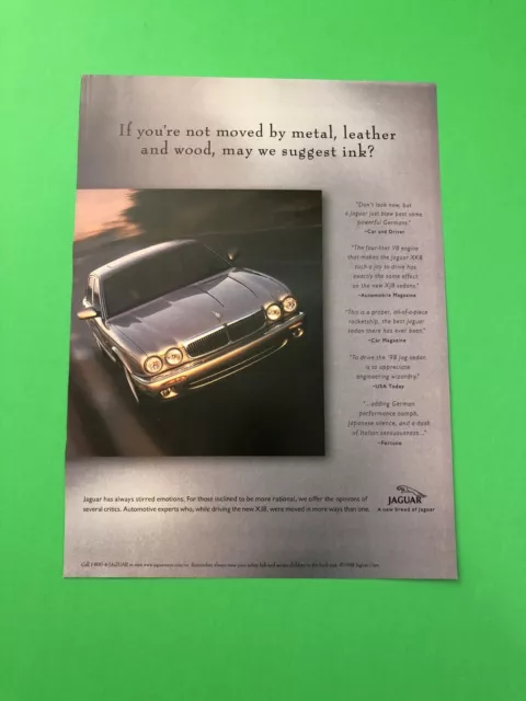 1998 Jaguar Xj8 Xj 8 Original Vintage Print Ad Advertisement Printed