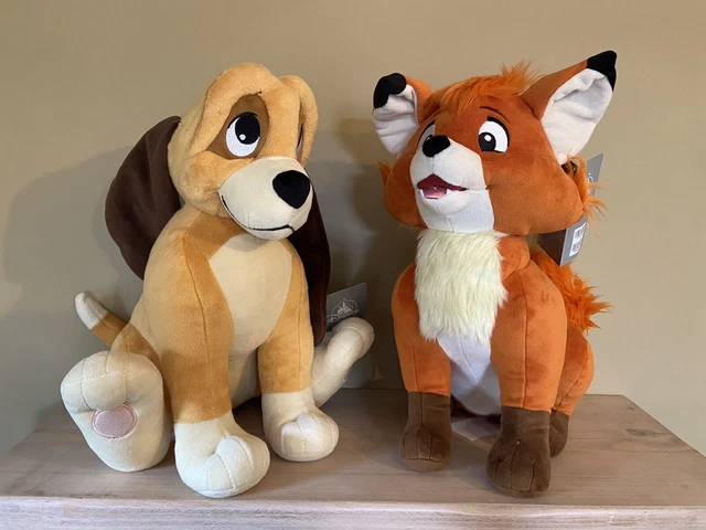 Genuine Disney Store Tod & Copper Medium Fox & Hound Plush Soft Toys BNWT