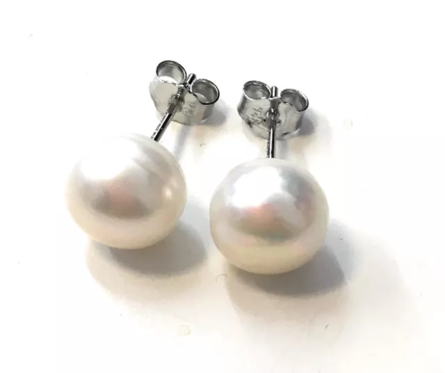 925 Sterling Silver Genuine Cultured Freshwater Pearl Stud Earrings Studs Gift