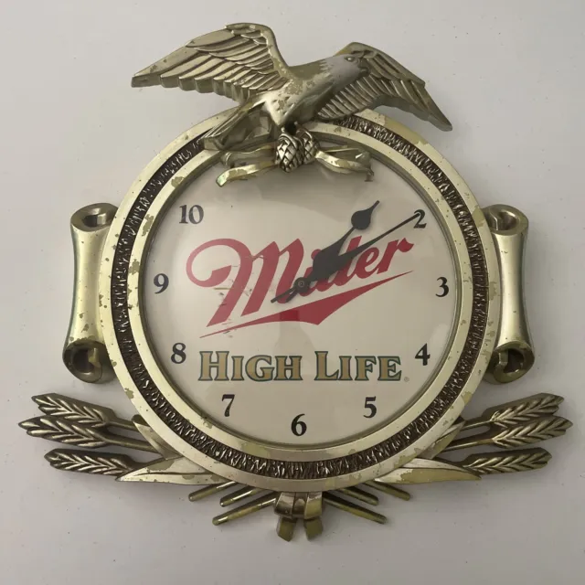 Vintage Miller High Life Eagle Clock 1990, Working