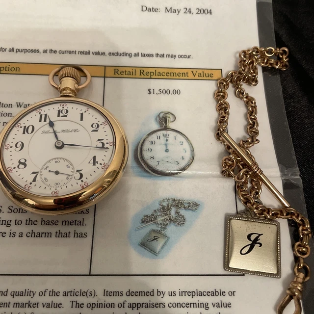 ANTIQUE 1903 21 Jewels Hamilton Watch Co Pocket Watch W/ Appraisal