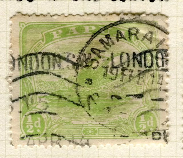 PAPUA NEW GUINEA; 1911-15 early Lakatoi issue used 1d. value Postmark London