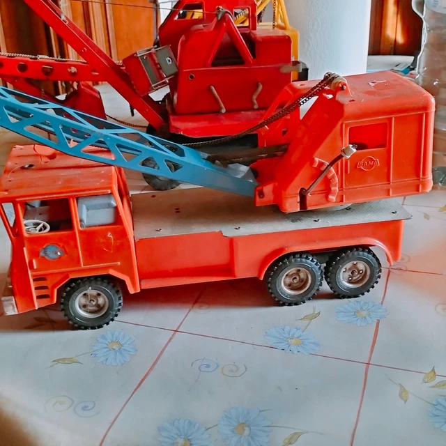 Camion Grue Strenco En Tôle – Jouet Ancien Des Années 60/70, Vintage France