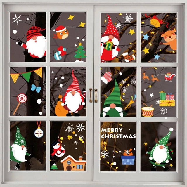 Decorazione Capodanno vetro statico elettrico adesivo Natale uomo