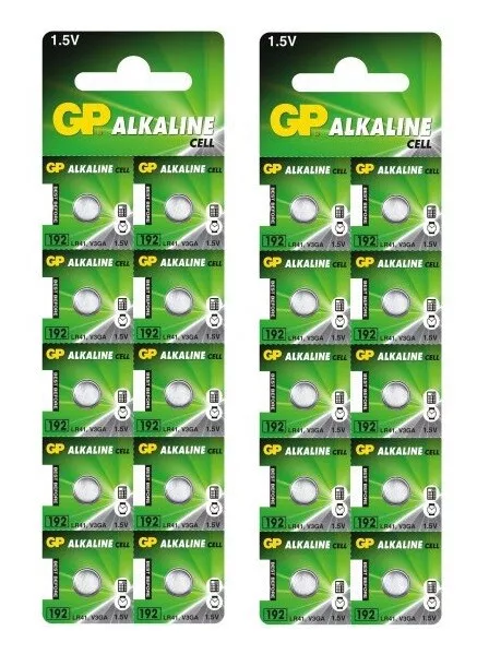 2x 10 Stück GP 192 Knopfzelle Knopfbatterie LR41 SR41 392 AG3 SR41W GP92A