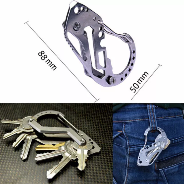 2pcs EDC Gear Key Holder Clip Folder Keychain Carabiner Keyring Screwdriver T UK 2