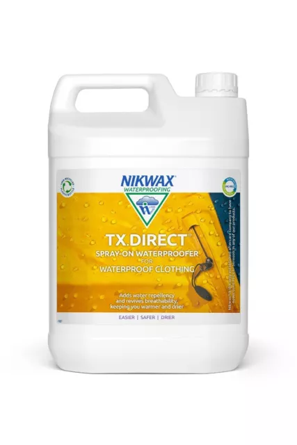 Nikwax TX DIRECT 5 Liter WASH-IN Flasche wasserdicht 50 Jacken Nasswetter Ausrüstung