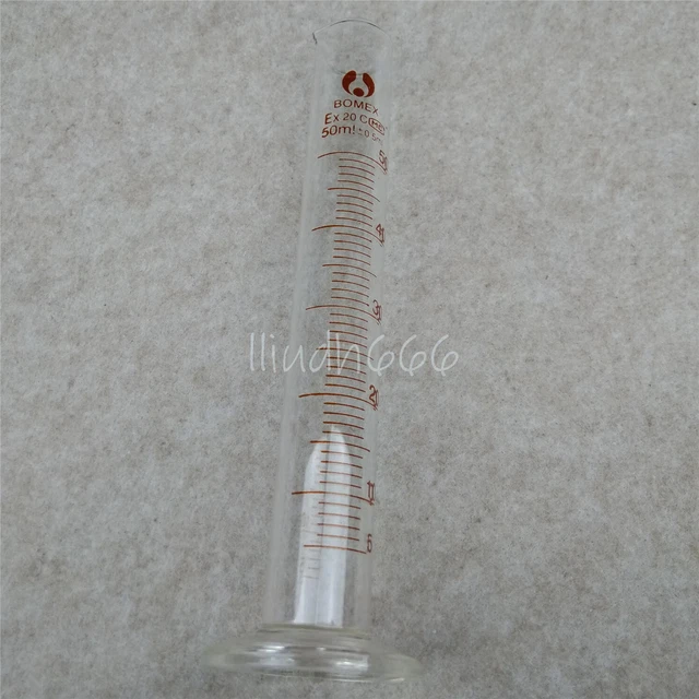 1PC 50mL Graduated Measuring Glass Cylinder Lab Borosilicate Glassware New