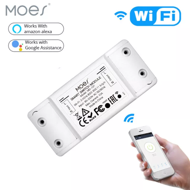 MOES WiFi Smart Switch Module Light DIY Wireless Remote Control Alexa Google APP