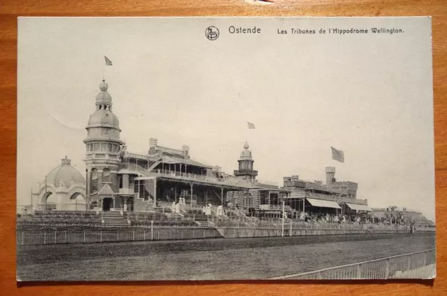 feldpost WW1 postcard Wellington Racecourse Grandstands, Ostende BELGIUM