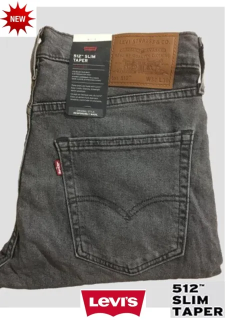 Levi's 512 Jeans Men's Slim Taper Far Far Away Dark Grey 28833-0683 RRP  £110