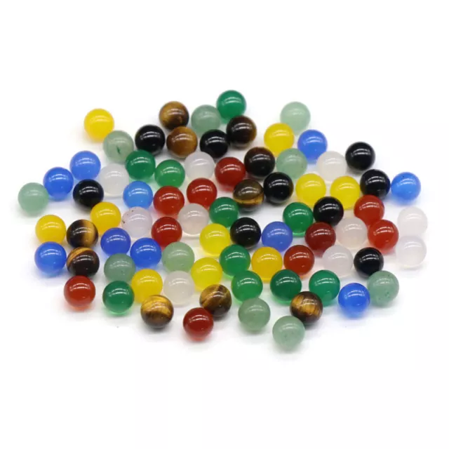 50pcs Assorted Mixed Natural Agate Round Ball Shape No Hole 6mm Beads Wholesale