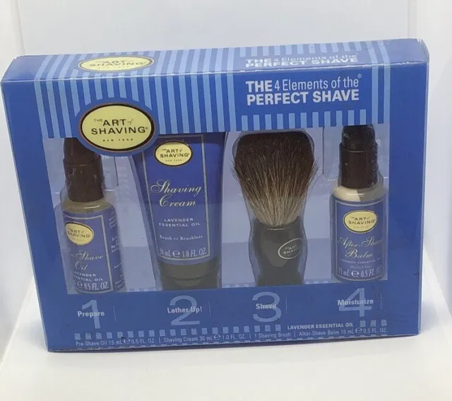 The Art of Shaving Lavender Travel Size Kit for Men 4 elements Perfect Shave BT