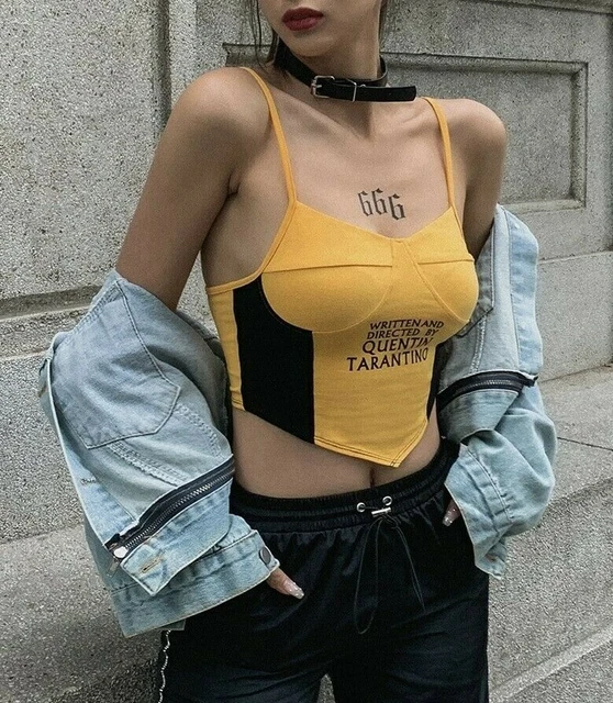 Camicia scritta e diretta da Quentin Tarantino top, gialla, venditore britannico, nuova con etichette