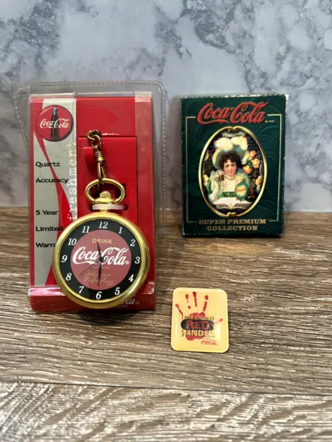 Coca Cola Pocket Watch, Super Premium Collection Card Pk, Caught Red Handed Pin
