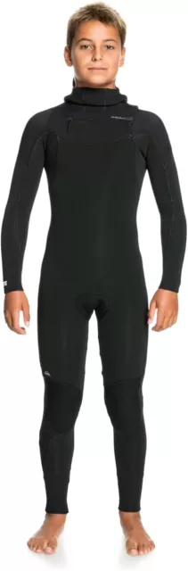 Quiksilver Boys Everyday Sessions 4/3 Chest Zip Hooded Wetsuit - Black | 8