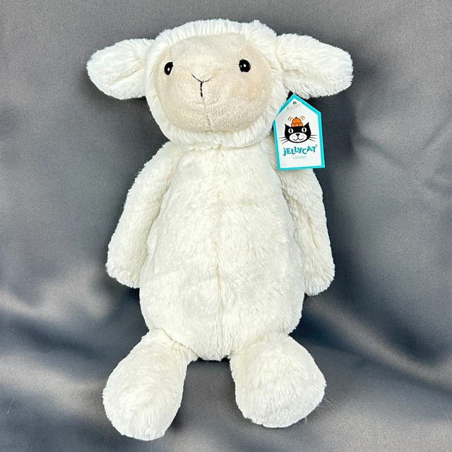 NWT Jellycat Medium Bashful Lamb 12” White Super Soft Plush Toy