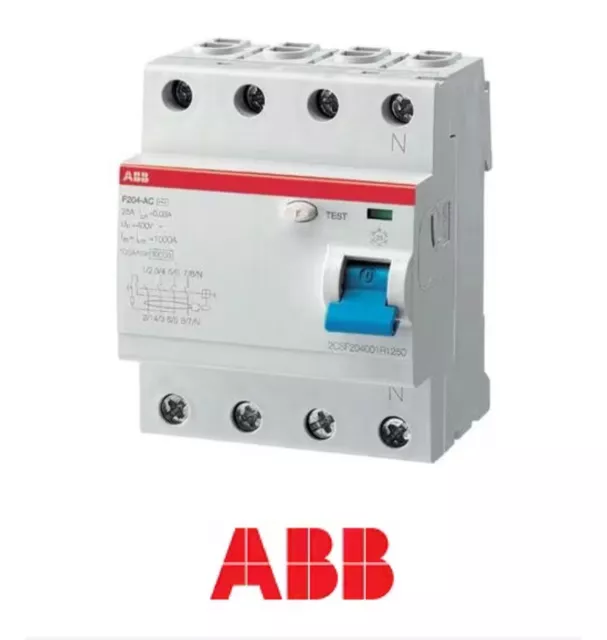 ABB F204A-25/0,3 FI-Schutzschalter,Typ A, 4-polig - 25A