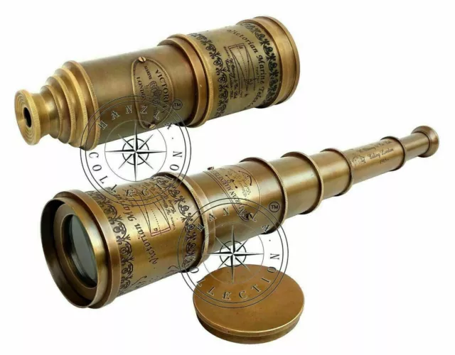 Victorian Marine Old Antique Telescope 18" Maritime Nautical Brass Spyglass Gift