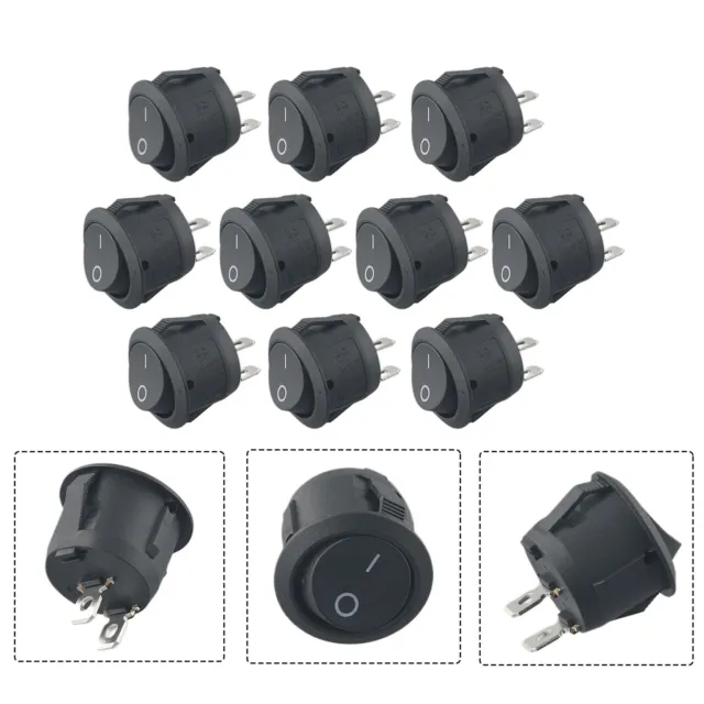 10PCS 12v Rond Bascule Interrupteur On/Off 2-Pin Spst Camper Van Caravane