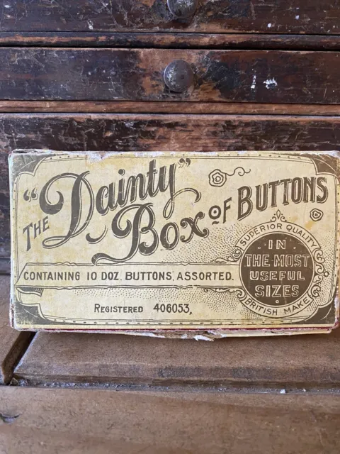 Antique The Dainty Box of Buttons Kirby Beard & Co Ltd With Some Buttons