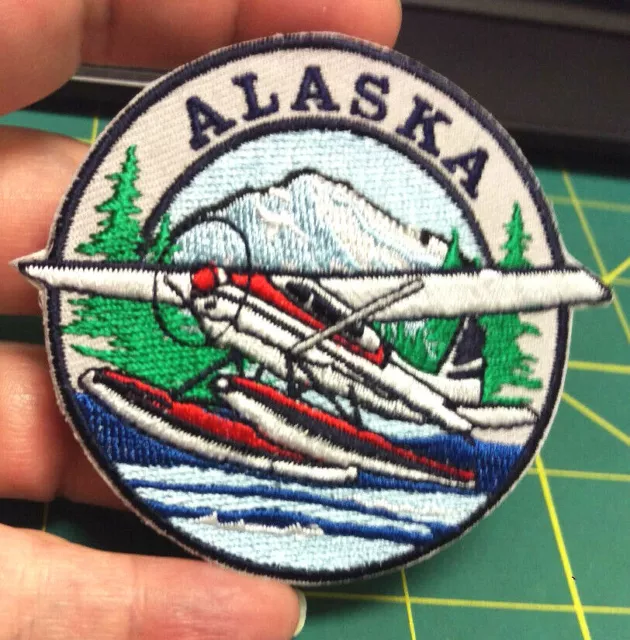 Alaska State Silhouette Multi-Color Embroidered Iron-On Patch Applique