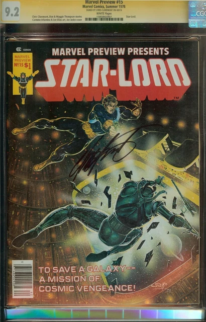 Marvel Preview #15 Ss Cgc 9.2 Auto Chris Claremont Signed Star-Lord App