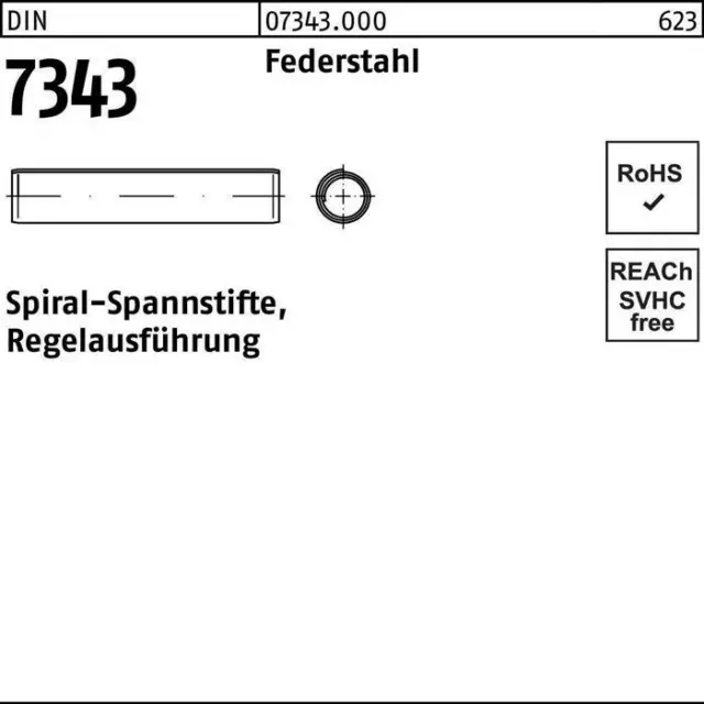 Spiralspannstift DIN 7343/ISO 8750 4 x 8 Federstahl Regelausf. DIN 7343