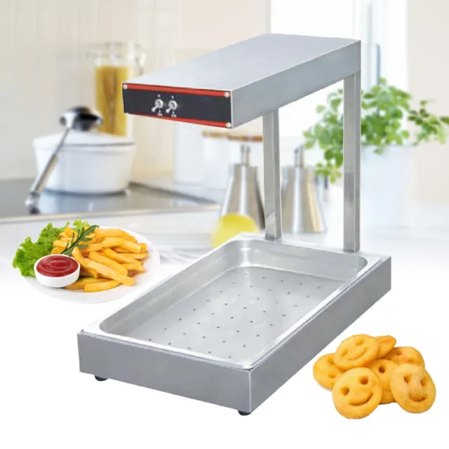 1000W Countertop Food Heat Lamp Chips Warmer Fried Dish Fries Dump Station 220V
