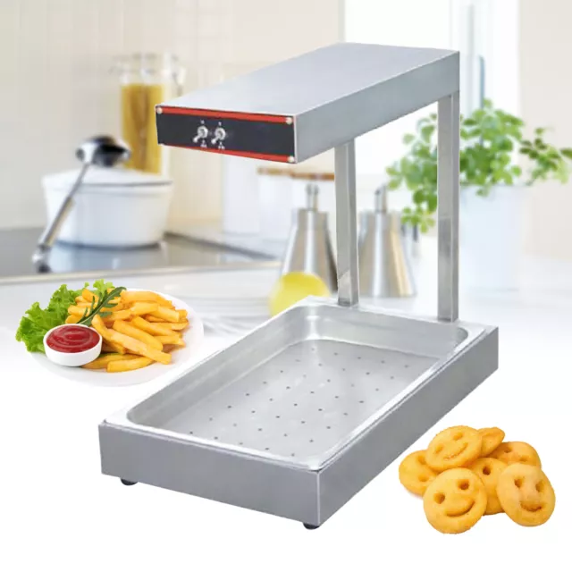 1000W Kommerzielle Wärmebrücke Infrarot Pommes Frites Wärmelampe Ölsieb 220V