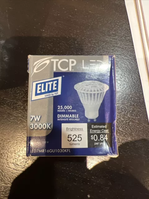 New TCP Elite LED MR16 Bulb, 7w, 3000K, LED7MR16GU1030KFL