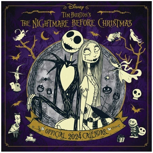 THE NIGHTMARE BEFORE Christmas Square Calendar 2024 Official