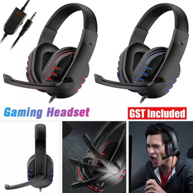 Gaming Headset Headphone with Microphone Volume Wired For PS4 PS5 XBOX SWITCH