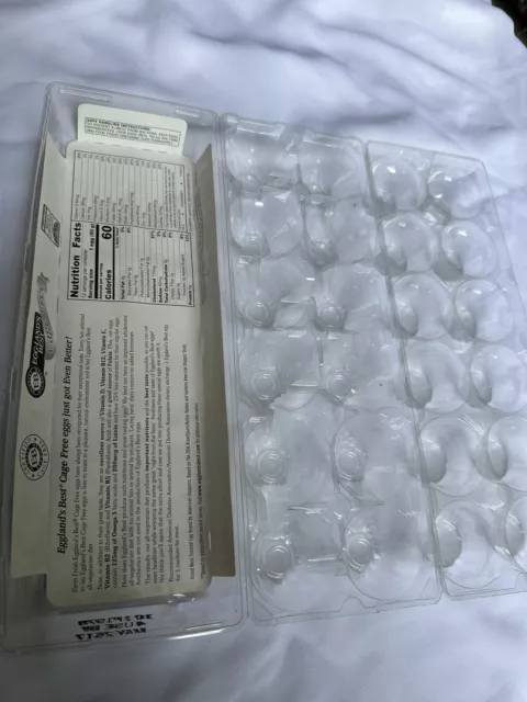 Clear Plastic Egg Cartons (20-Pack); Tri-Fold Containers for One