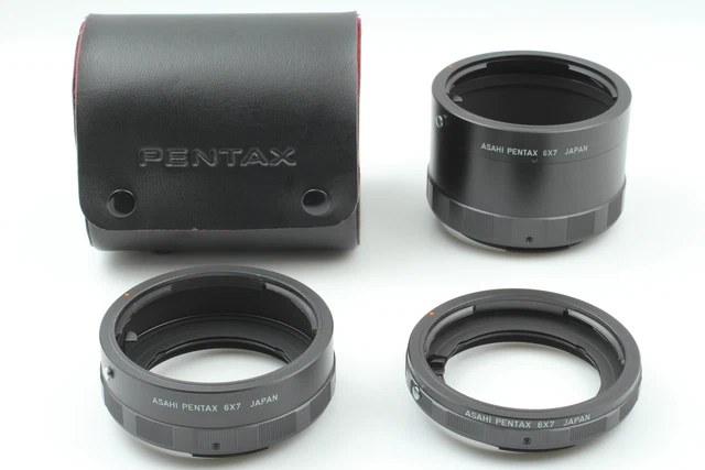 [Almost Unused] PENTAX 6x7 Extension Tube 67 Ring 1 2 3 Set w/ Case From JAPAN