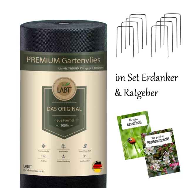 Unkrautvlies Gartenvlies Schutzvlies Hochbeet Mulchvlies Bodengewebe + Erdanker