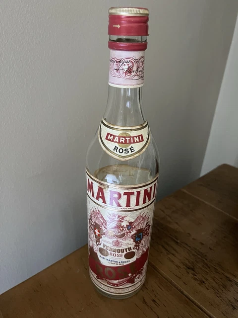 Contini Rose MARTINI ROSE VERMOUTH 75cl Empty Vintage Collectible Advertising Bottle ...