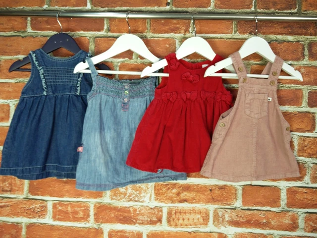 BABY GIRL BUNDLE AGE 3-6 MONTHS NEXT M&S etc DRESS SET CORDUROY DENIM PARTY 68CM